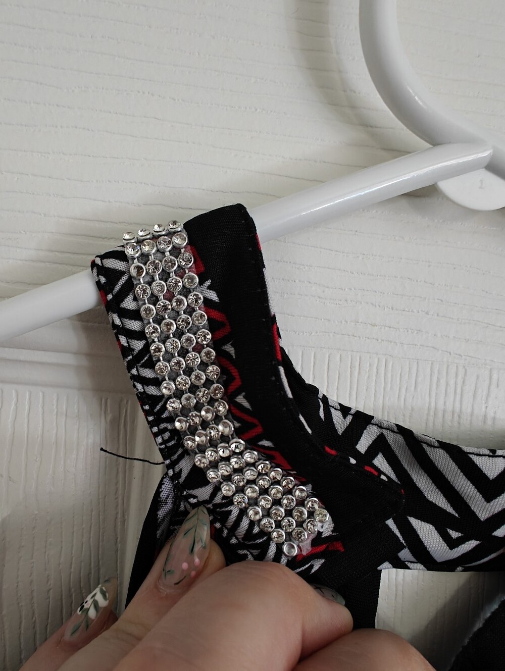 SEDUCTION Abstract Rhinestone Halter Top Read Description - Picture 6 of 11